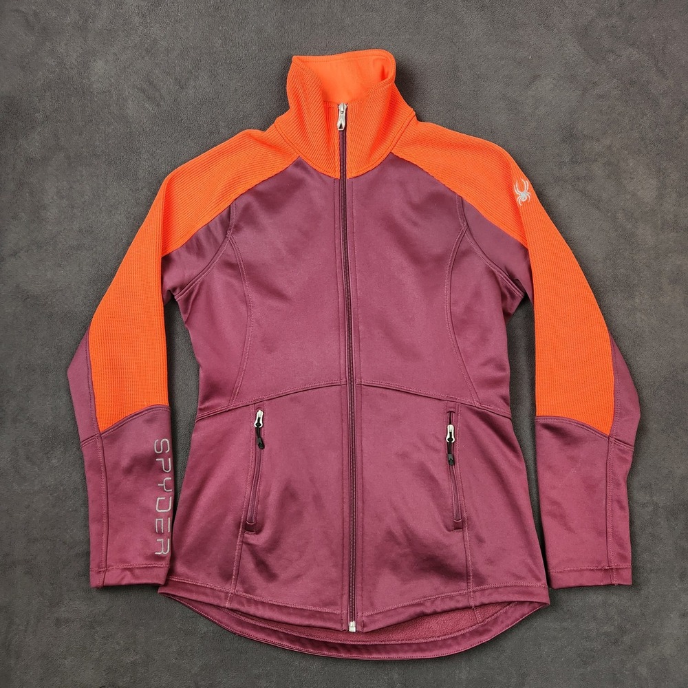 Spyder Bandita‎ Stryke Jacket Womens Medium Orange Purple Full Zip Lightweight